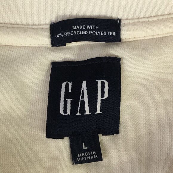 Gap Men’s 1/4  zip Ivory Frost pull over sweatshirt size large - Picture 4 of 15